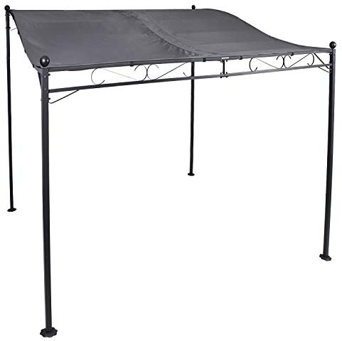 INDA-Exclusiv Ersatzdach Bezug für Anbaupavillon 3m x 2,5m Dach PA beschichtet wasserabweisend (Nur der Bezug), Farben:Grau