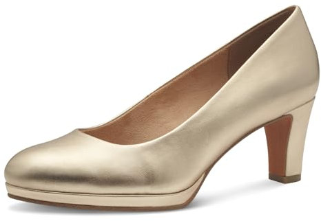 MARCO TOZZI Damen Pumps mit Trichterabsatz Vegan, Gold (Gold), 37 EU