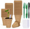 Pots Biodégradables, Lot de 100 Pots de semis en Fibre biodégradable de 8 cm avec 100 étiquettes de Plantes, Godets Semis Plantes Biodégradables, Fleurs, Pots de semences pour Germination du Jardin