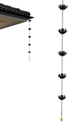 Kuehssn Regenkette Dachrinnen-Regenkette Metall Regenkette, Dachrinnenkette Regenablaufkette Hängende Regenkette, Für Haus Traufen, Garten Und Haus Dekoration