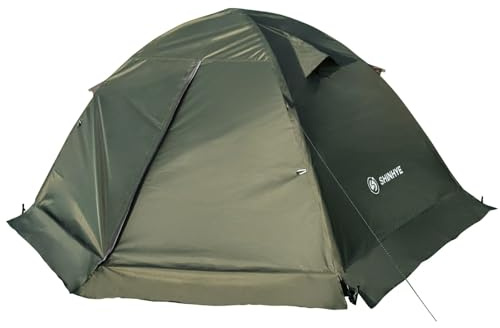 1/2 Person Backpacking Tent for 4 Season, Winter Ultralight Extreme Cold Weather Tents for Camping Easy Setup Waterproof Double Layer Tent for Family Outdoor Hiking Mountaineering (Green- 2 Person)