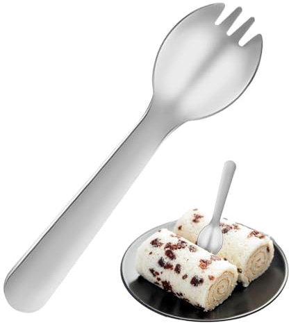 Dessert Spork - Cucchiaio da e Forchetta da insalata in acciaio inox | Forchetta resistente alla caduta per , yogurt, riso fritto, cotolette, antipasti e ramen | Forchetta per e