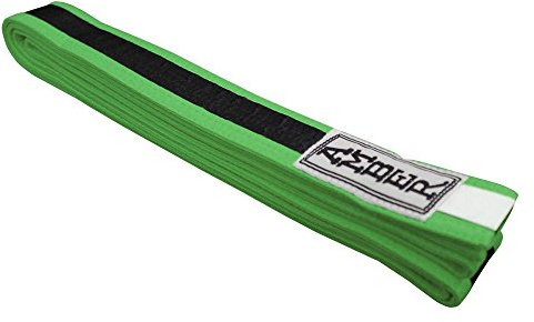 Premium Karate Belt, 100% Cotton Canvas Martial Arts Belt for Karate, Taekwondo & Judo, Durable, Comfortable & Secure Fit, Ideal for Training & Competition, Green With Black, Size 2 - 89 Inches