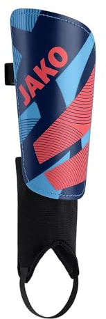 JAKO Protège-Tibias Unisexe River Classic, SkyBlue/Navy/Coral, XS