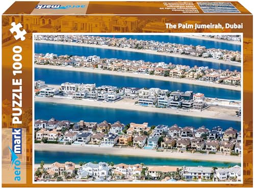 Aeromark Puzzle 1000 Teile Dubai The Palm Jumeirah für Erwachsene und Kinder ab 12 Jahren im Format 68 x 48 cm Made in Germany Premium Qualität als Geschenk zu Weihnachten oder Geburtstag Puzzles
