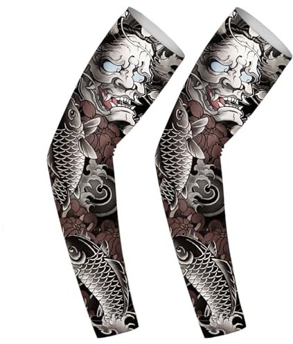 Genérico Mangas del brazo Mangas del tatuaje, de tatuajes temporales, de tatuaje temporal Compresión solar Cubierta de brazo largo Brazo de arte corporal, protectoras de Protectores