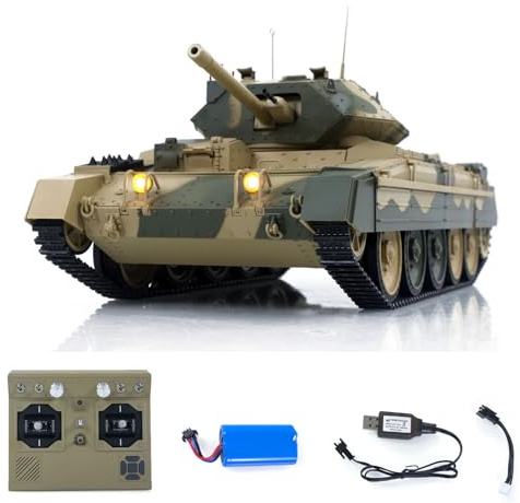 TOUCAN RC HOBBY 1/16 Carro armato radiocomandato Crusader MK III 360 gradi Rotazione Torre Rinculo di corsa Regolazione in altezza Luce Suono Sistema di fumo