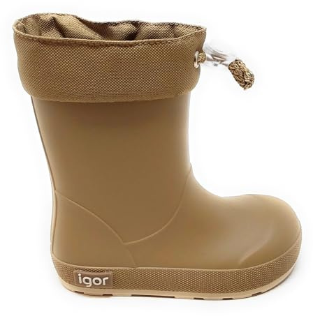 Generico Botas de lluvia Igor con deslizador modelo Yogi Cuello beige oscuro de goma y antideslizante, Beige oscuro., 25 EU