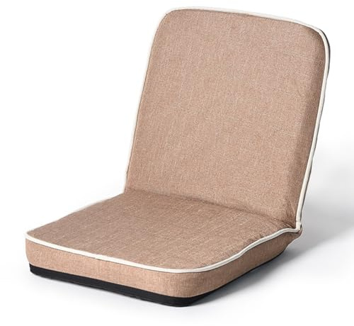 Lazy Floor Soffbädd Med 5 Lutningslägen Justerbar Fällbar Stol Bekväma, Avkopplande Golvfåtöljer Med Ryggstöd(Khaki)