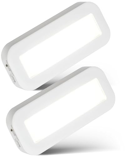 BRILONER - Lampade sottopensile per cucina led senza fili in set da 2 con luce bianco neutro, supporto adesivo, lampada sottopensile batteria, lampada cucina, 15 x 6,5 x 2 cm, bianco