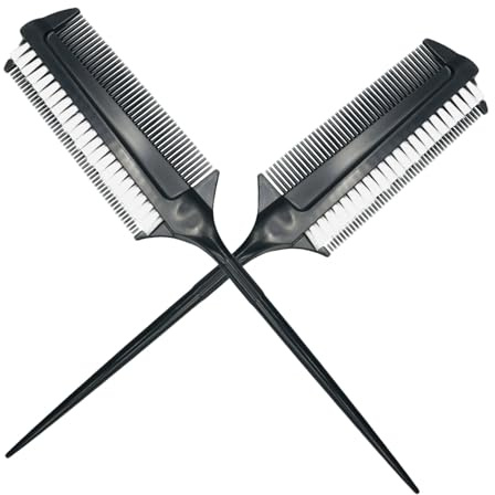 KICHOUSE Spazzola Doppia per Tintura Chioma 2 Pezzi Pennello Riutilizzabile e Pettine per Applicazione Colore Professionale Salone e Uso Casa per Acconciature Fai da Te