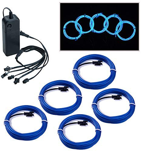 COVVY Guirlande Lumineuse LED, 5 * 1 M Neon Flexible Lumineux Décoration à piles pour Fête/Noël/Anniversaire/Soirée/Mariage, 3 Modes Éclairage avec télécommande