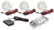 JungesLicht 3er Set LED Möbelleuchte Tim 2Watt 12V DC, inkl. LED Trafo, Anschlusskabel und Amp-Verteiler, 6000Kelvin tageslichtweiß 200Lumen, passend für Bohrlöcher von 54-58mm, Außen 65mm, 12mm Tiefe
