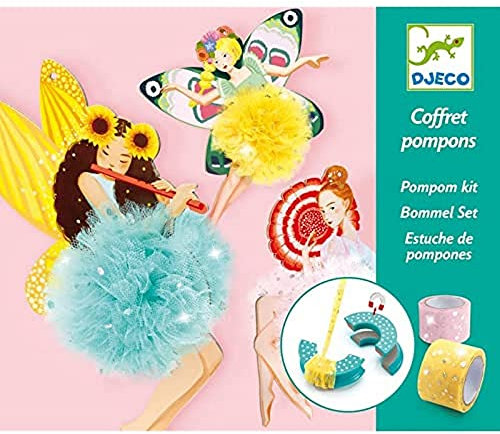 DJECO - Coffret K Bastelset für Pomponröcke, Mehrfarbig (DJ09836)