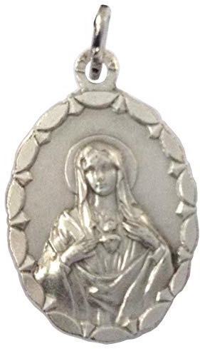 MARIS Heliga hjärta (OBAKULAT HJÄRTA AV MARY) OVAL FORM MEDAL - 100 % TILLVERKAD I ITALIEN, Mässing