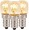 Klass Home - Confezione da 3 lampadine a incandescenza a forma di sale, per forno, frigorifero, attacco piccolo E14, 15 W, < 300 °C, dimmerabili, lampadine pigmee per forno, sale dell'Himalaya,