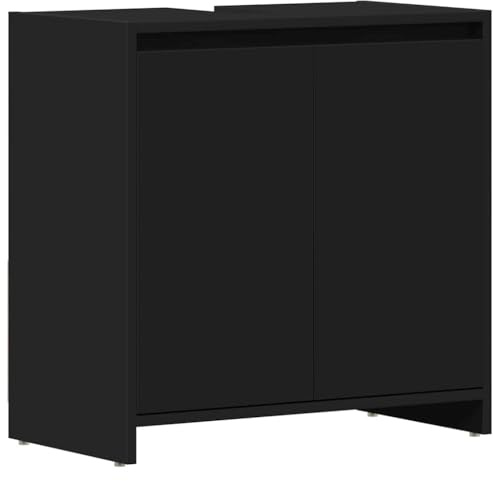 vidaXL Badrumsskåp svart 60x33x61 cm konstruerat trä