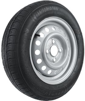 UNITRAILER Roue complète de remorque 13 – Pneu 155/70 R13 74N – Jante acier 4x130 ET20 – Charge max 375kg – Haute stabilité et sécurité de conduite
