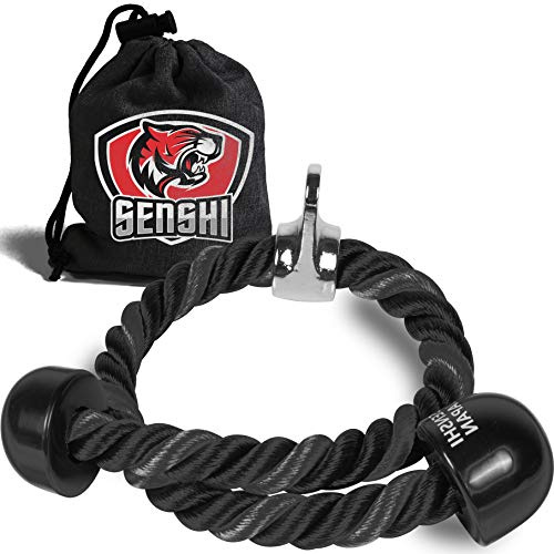 Senshi Japan Extra Length Tricep Rope, Versatile Strength Training Option, Heavy Duty Steel, Ceiling Mounted Cable Machine, Easy Installation & Setup, Pulley System-Designed Upto-36 inches