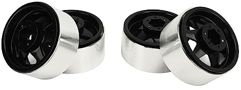 2.2 Inch RC Car Beadlock Wheels Rim, 4Pcs Metal Beadlock Wheel Rim, Offset ‑8.9mm, Hub Wheel Rims for SCX10 90046, for D90, for HSP, for Redcat, for, HPI