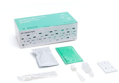 Test di droga in Saliva AccuDoctor Multidroga 3 Sostanze: THC Cannabis Marijuana Hashish, Cocaina e Metanfetamina | Drogotest Veloce e Preciso Multidroga