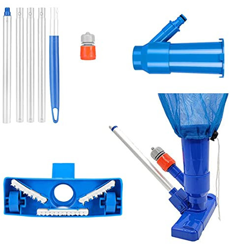 Aspirapolvere per Piscina, Kit Pulizia Piscina con 5 Sezioni di Palo e Sacchi a Rete, Aspirapolvere Piscina Fuori per Piscine, Piscine gonfiabili, laghetti, fontane