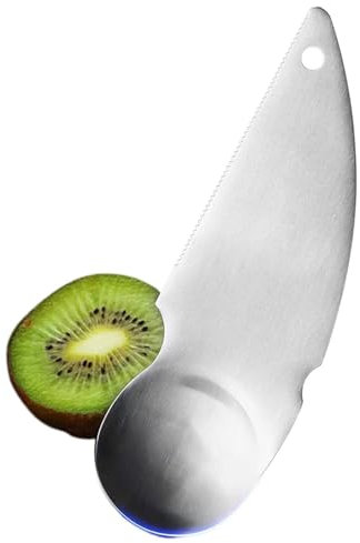 Cucchiaio per avocado, cucchiaio per kiwi 2 in 1 in acciaio inossidabile 304 - Cucchiaio per pelare l'avocado per tagliare frutta e verdura, versatile per utensili da cucina a casa