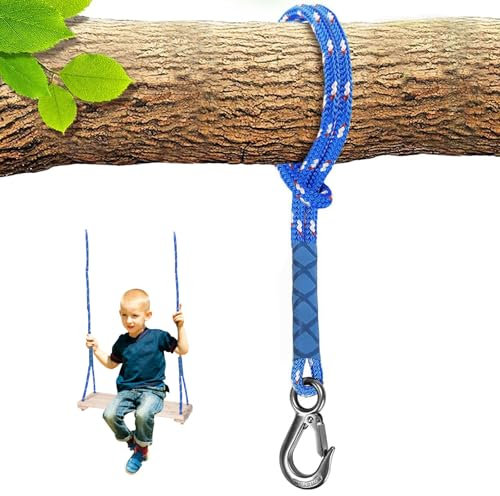 Yunlaishaocer 1 arbre de fixation pour balançoire, corde réglable, 50 cm, pour poutres en bois, avec mousqueton, fixation de hamac, pour yoga, fauteuil suspendu, balançoire, peut supporter 200 kg