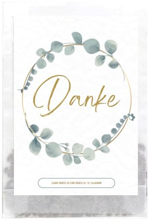 Blumensamen Danke | Dankeschön Geschenke/Abschiedsgeschenk | Kleinigkeit für Kollegen, Kindergarten, Freunde, Gäste, Kindergeburtstag (20 Stück - Danke Eukalyptus)