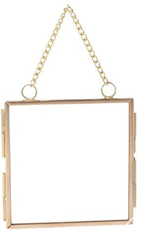 Gcljlmy Cornice portafoto sospesa in vetro flottante cornice quadrata fai da te per lavori di articoli pressati pianta secca campione supporto display 80 x 80 mm