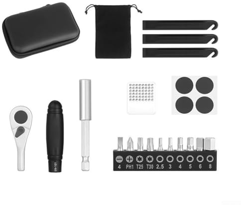 Juego de herramientas de reparación de llave de trinquete de bicicleta compacta con mango ergonómico y aleación de aluminio para mantenimiento de ciclismo