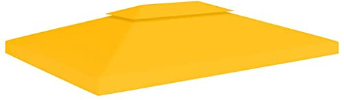 Toldo de cenador 2 niveles 310 g/m² 4x3 m amarillo,Casa y jardín,Jardín,Artículos de exterior,Estructuras de exteriores,Accesorios para pabellones y cenadores,Cubiertas para carpas y cenadores-312076