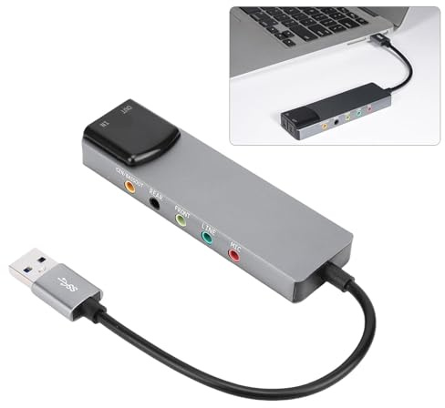 SENECESLI Scheda Audio Surround USB 7.1 con Audio Digitale SPDIF, Musica Ad Alta Risoluzione, Involucro in Lega di Alluminio, Plug and Play, Scheda Audio Esterna per PC Laptop Argento