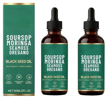 Liquide amer de corossol | Liquide naturel de corossol 10 en 1 | Formule douce | Soutient l'énergie quotidienne | Végétalien, sans OGM, sans sucre, 2 oz,2Pcs