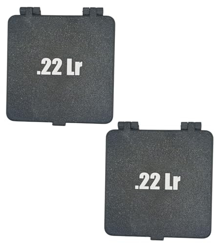 ADNB3D Juego de 2 cajas de almacenamiento y transporte de munición de calibre .22 LR, para competición y ocio, color negro