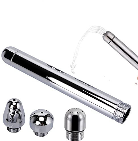 Douche Enema Douche pièces jointes en aluminium 3 Pomme de douche d'eau Buse anal rincer vaginal kit de nettoyage Cleaner + velours Sac de transport