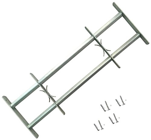 yorten Einstellbares Fenstergitter Stahlgitter Fenster Gitter Sicherheitsgitter mit 2 Querbalken Höhe 300mm für Fenster von 500-650 mm Breite