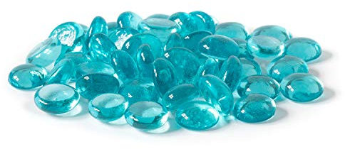 Royal Imports Flat Glass Marbles 5 LBS (Approx 500 pcs) Glass Gems - Teal