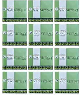 Grenadine Boutique - Vijayshree Golden Encens Cônes - Lot de 12 Boîtes de 10 Cônes Nag Sauge Blanche White Sage