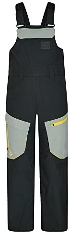 Ziener Jungen AKANDO-BIB Ski-Hose, Schnee-Hose | Träger, wasserdicht, warm, black.gray seal ripstop, 176