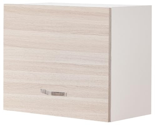 Shally Dogan Pensile da Cucina, Sopracappa, Armadio in Legno Armadietto Multiuso da Muro a Ribalta Spazioso, Dimensioni 60 x 32 x 49H cm (Olmo)