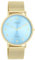 Oozoo Vintage Damen Uhr Gold/Hellblau | Armbanduhr Damen mit Mesharmband | Moderne Uhr für Frauen | Edle Analog Damenuhr in rund C20343 (40mm Gehäuse)