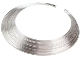 MAJALE - Girocollo Rigido in Filo Dorato o Argento - Choker Metallico Con Giri - Collana per Collo - Placcato in Oro e Argento, Talla Única