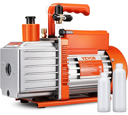 VEVOR Vakuumpump med palett 375 W 2-stegs luftkonditionering vakuumpump, 9,3 kg 142 L/min 115 V för HVAC-reparation, kylunderhåll, hartsavgas