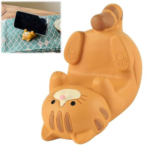 SoeUyd Porta Cellulare da Tavolo Gatto, Simpatico Gatto Portacellulare Universale, Supporto per Cellulare Carino, Adatto a Tutti Gli Smartphone e ai Tavoli per la Casa, il Soggiorno e L'ufficio