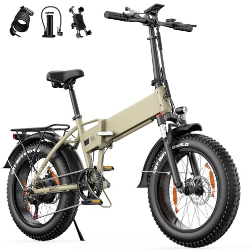 AOIHO Bicicleta Electrica, Bicicleta Electrica Plegable con 20 × 4.0 Fat Tire Bici Electrica de Montaña, 48V 624Wh Batería Extraíble, Autonomía de 120 KM, 7 Velocidades, E-Bike Todo Terreno