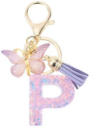 CAPASTEC Porte-Clés Papillon Lettre P Violet 1pc Pour Filles