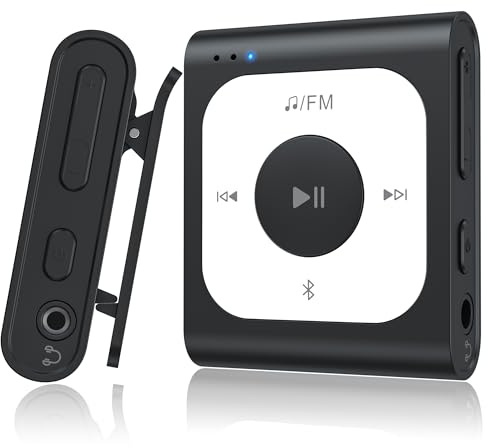 AGPTEK 64GB Clip MP3 Player with Bluetooth, A53PL Portable Music Player with FM Radio, Shuffle, No Phone Needed, for Sports,(Black)