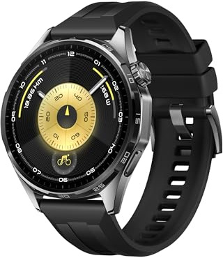 HUAWEI WATCH GT 6 GPS 46mm Smartwatch, Display AMOLED da 1,47 pollici, Fino a 21 giorni, Ciclismo, Oltre 100 Modalità Sportive, iOS e Android, Pagamento NFC, Monitoraggio della Salute, Nero