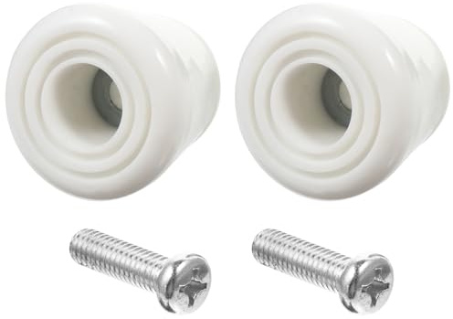 Gogogmee Plaquettes de Frein pour Patins à roulettes Lot de 4 Pièces 2 Têtes de Frein Blanches et 2 Vis Accessoires Antidérapants et Silencieux pour Rollers Quad et Patins à roulettes